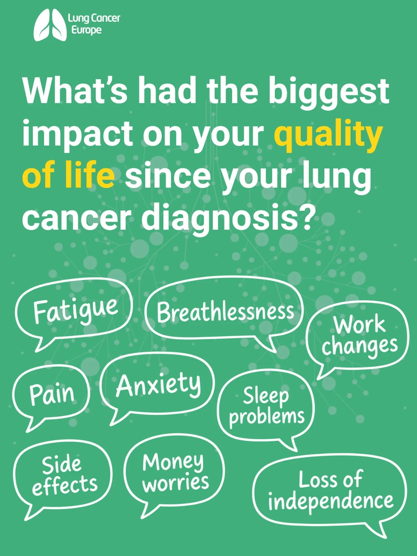 What&rsquo;s had the biggest impact on your quality of life since your lung cancer diagnosis?

Fatigue? Breathlessness? Side effects? Work or money worries? Losing independence?

Our 12th Annual Report Survey is looking at the many ways lung cancer c