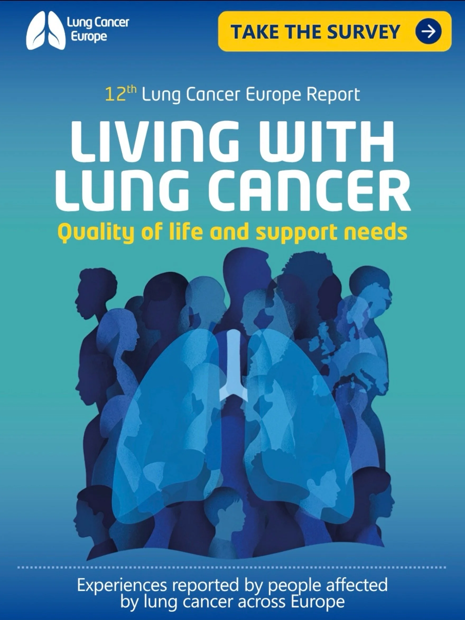 The survey for our 12th Lung Cancer Europe Annual Report is open.

This year we&rsquo;re looking at quality of life and support needs.

We want to hear from people living with lung cancer and those who care for them about what life is actually like d
