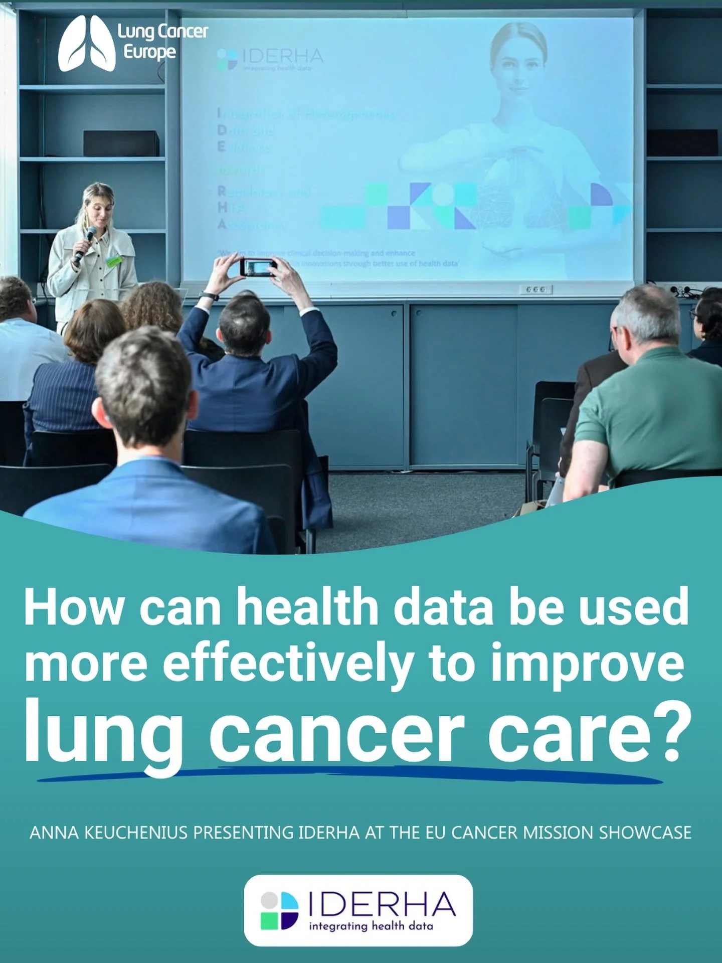 How can health data be used more effectively to improve lung cancer care?

Last week, Lung Cancer Europe&rsquo;s AI &amp; Community Insights Expert, Anna Keuchenius, presented IDERHA at the EU Cancer Mission Showcase in Brussels.

Lung Cancer Europe 