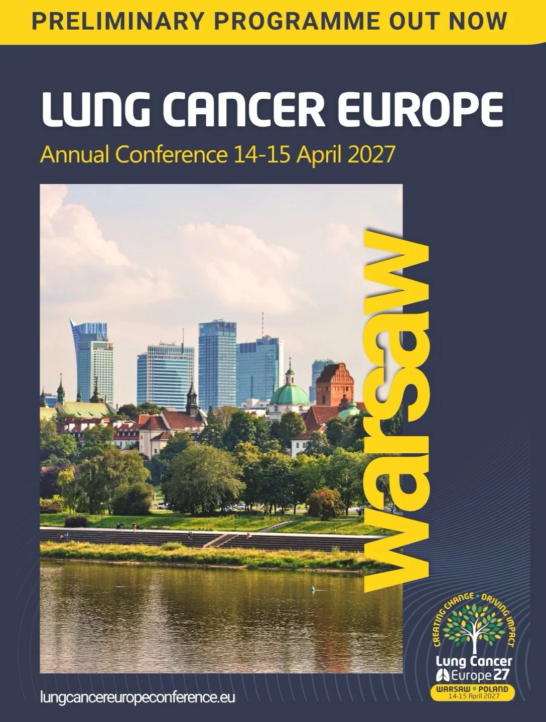 It&rsquo;s here! The preliminary programme for our 2nd Lung Cancer Europe Conference is now live 🎉

Two full days in Warsaw built around our member organisations, with sessions on:

🟡 Prevention
🟡 Treatment in oncogene-driven and non-oncogene-driv