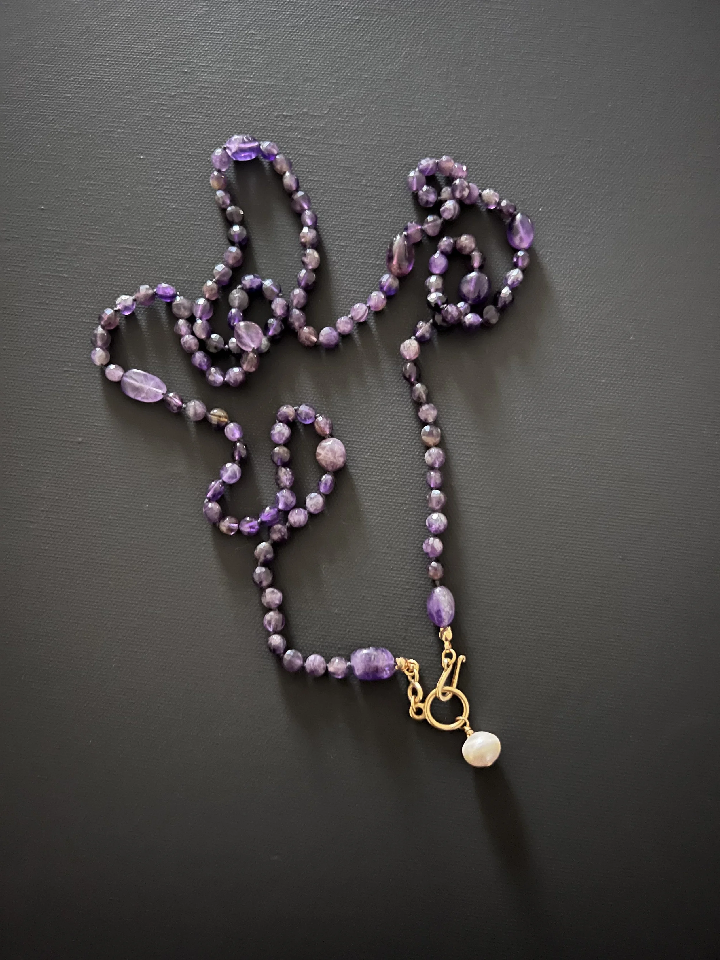 Hand knotted Amethyst Necklace
