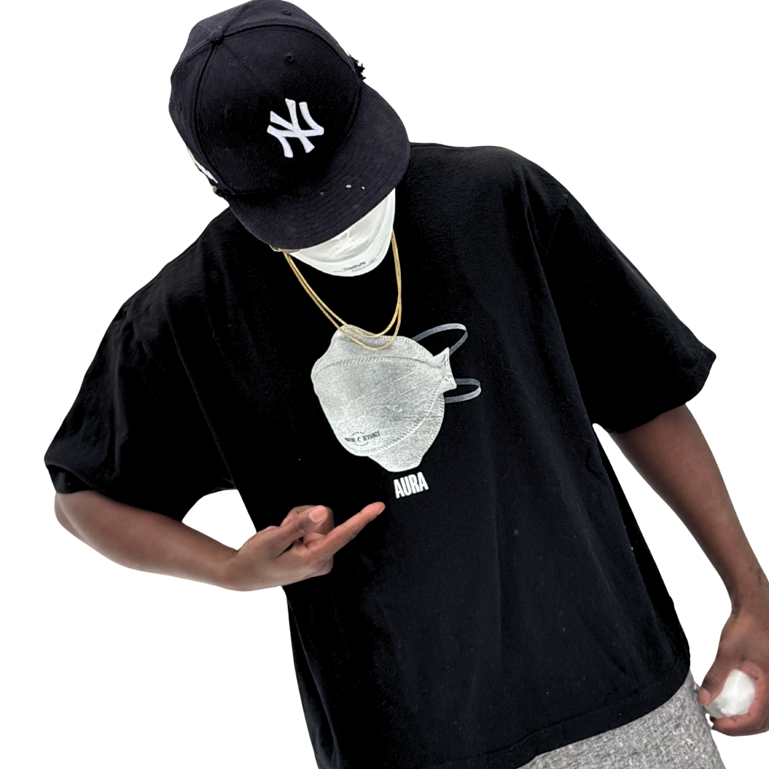 AURA — Black Short Sleeve Heavy Tee