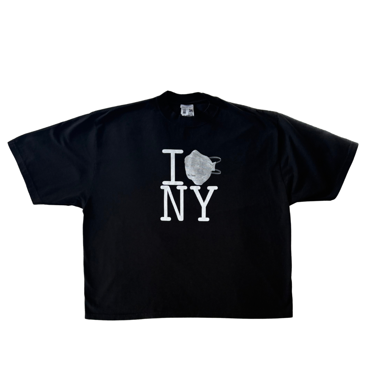 I 😷NY — Black Short Sleeve Heavy Tee