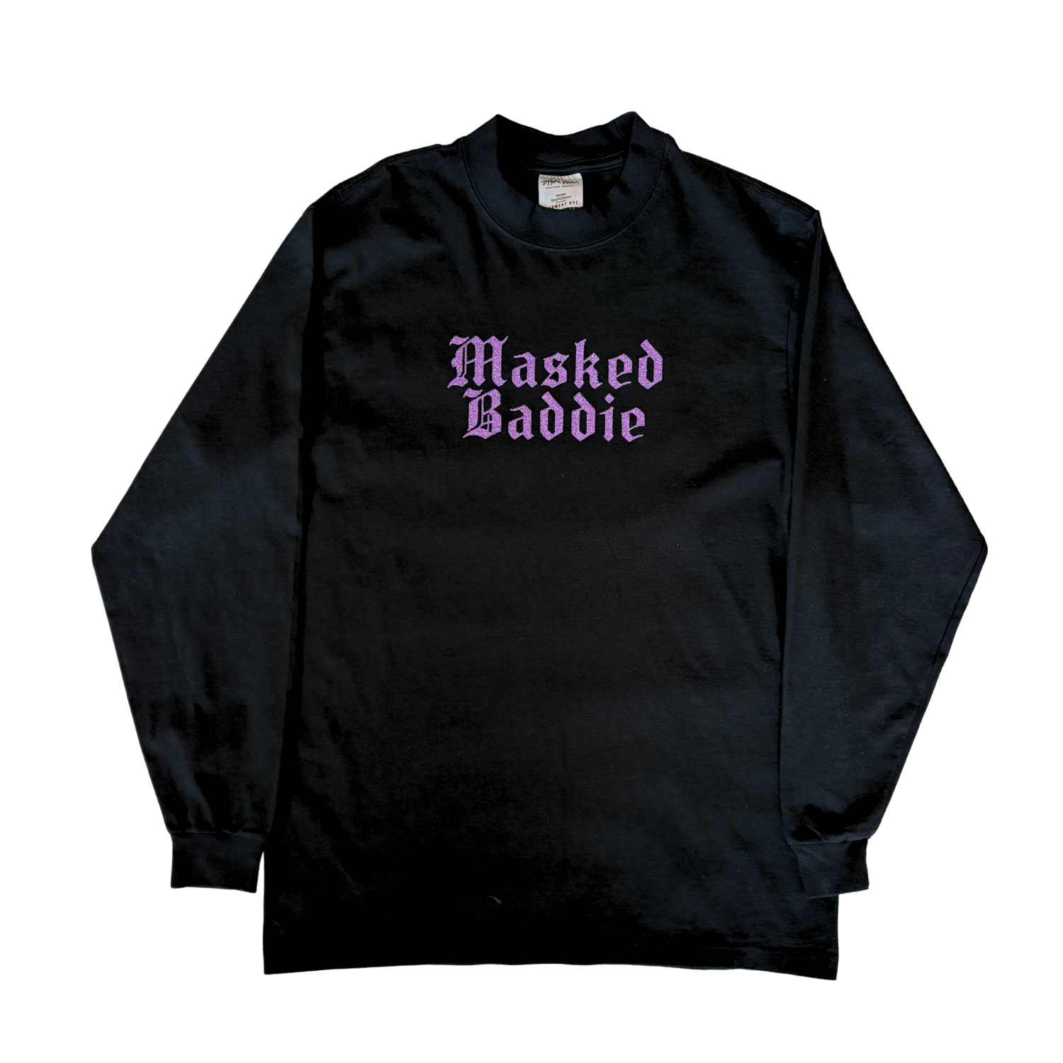 MASKED BADDIE — Black Long Sleeve Crew