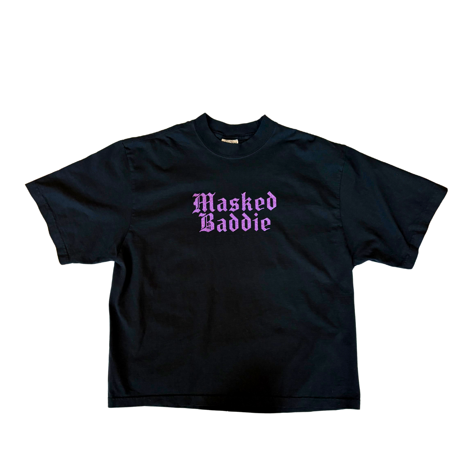 MASKED BADDIE — Black Short Sleeve Heavy Tee