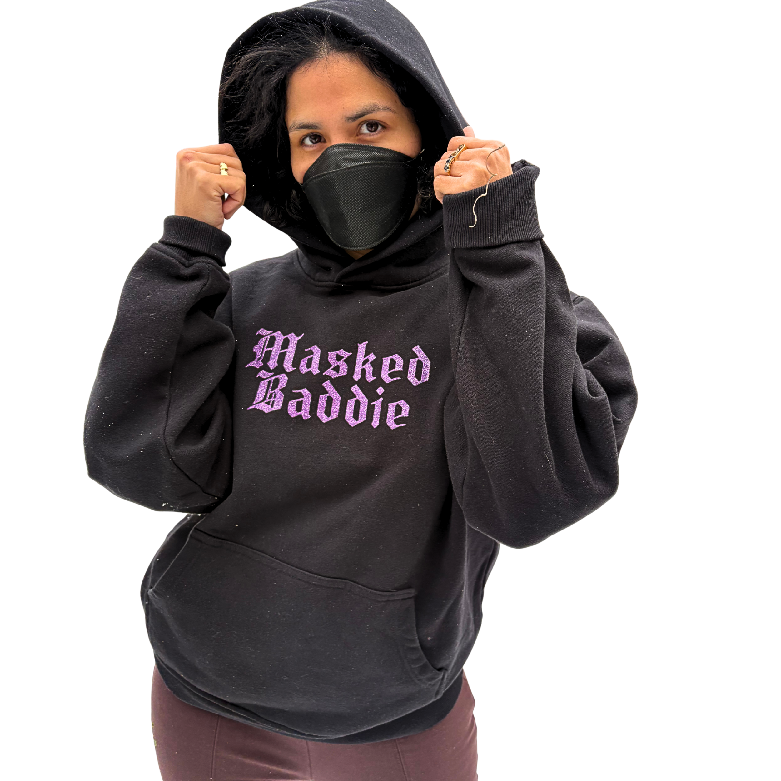MASKED BADDIE — Black Hoodie