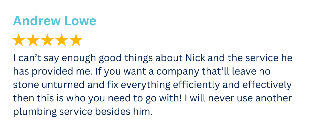 Andrew Lowe 5 star review on no pressure plumbing