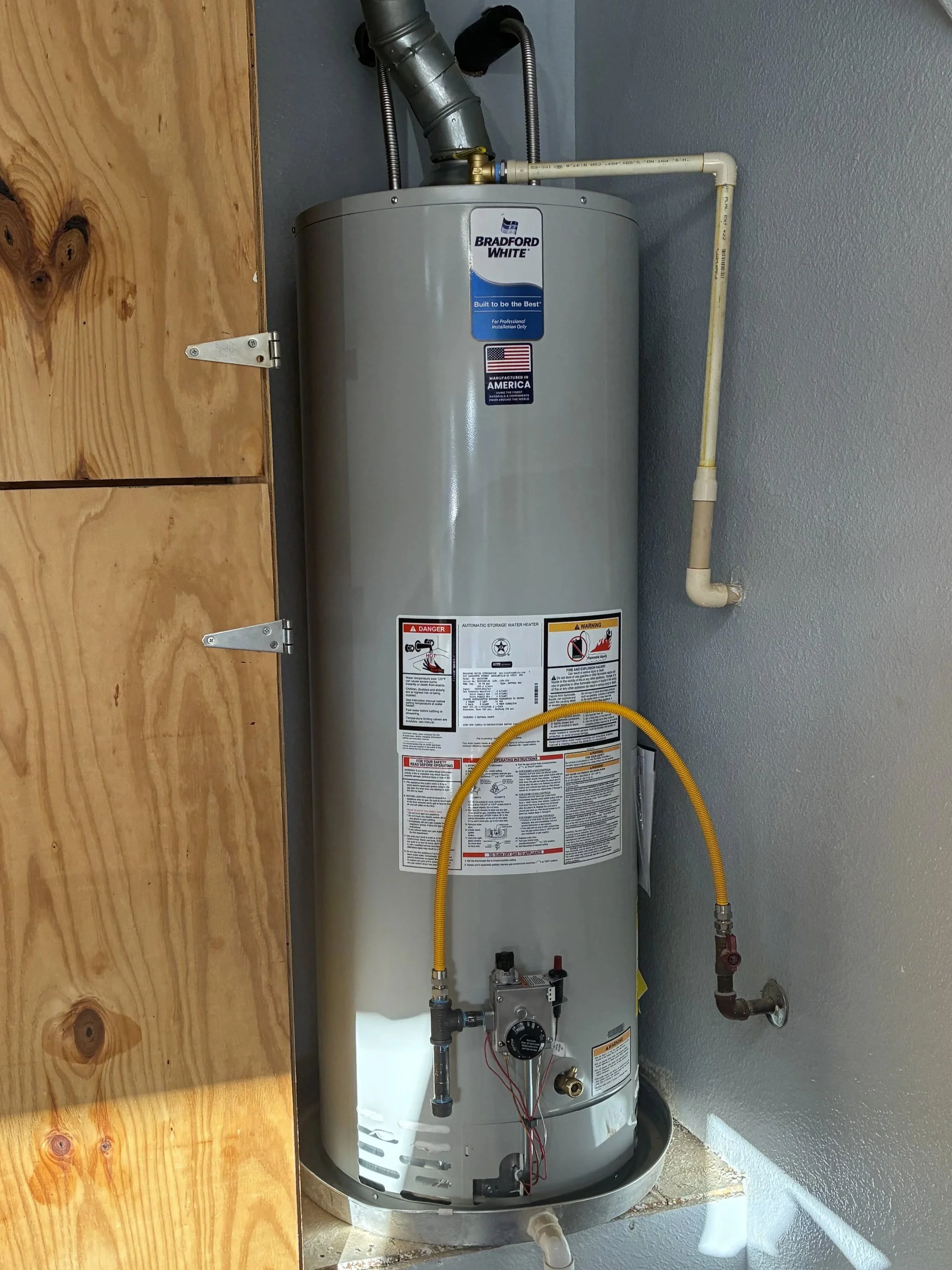 Tankl water heater installation in residental attic - No Pressure Plumbing