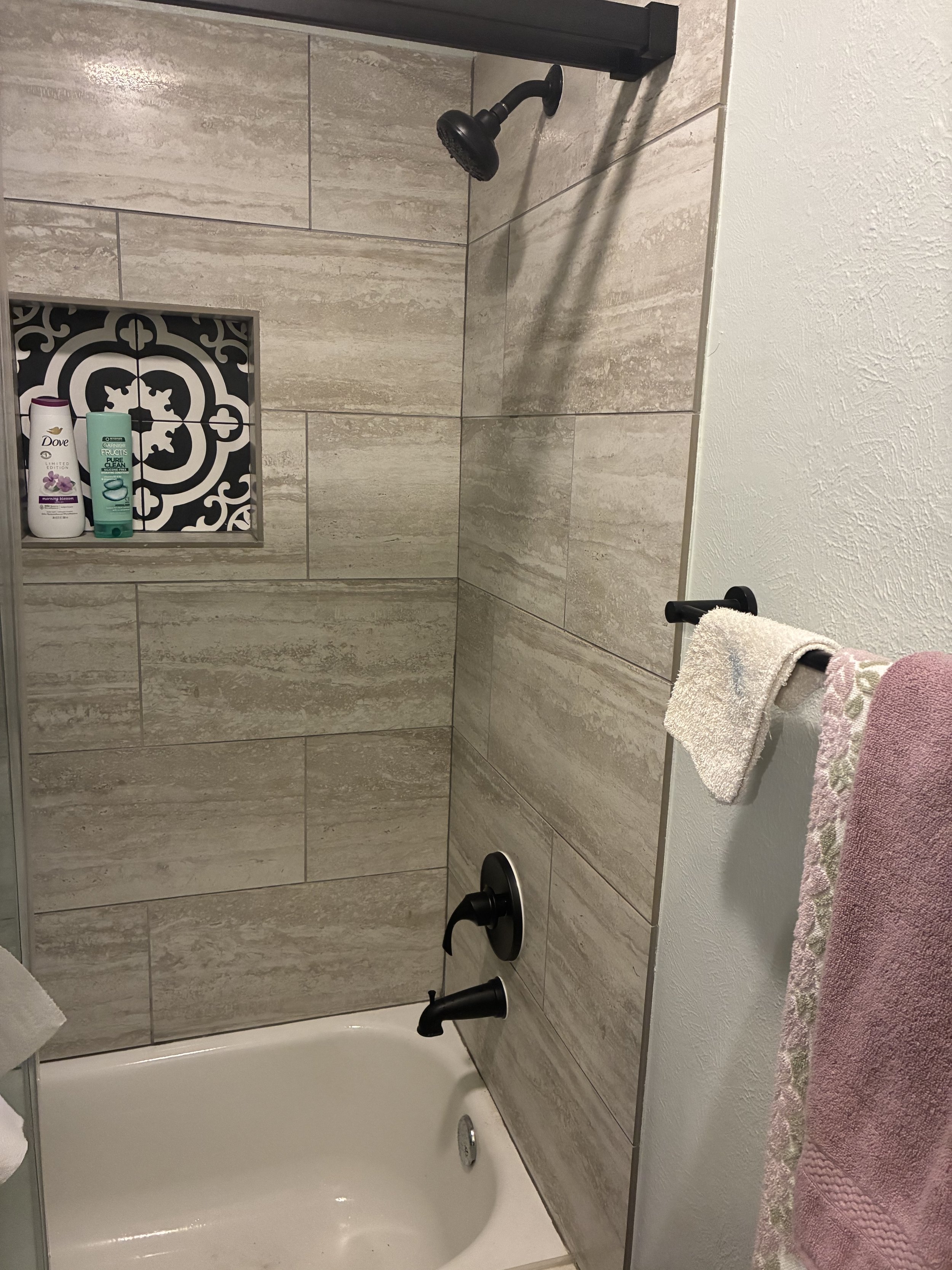 residential shower fixture installation completion