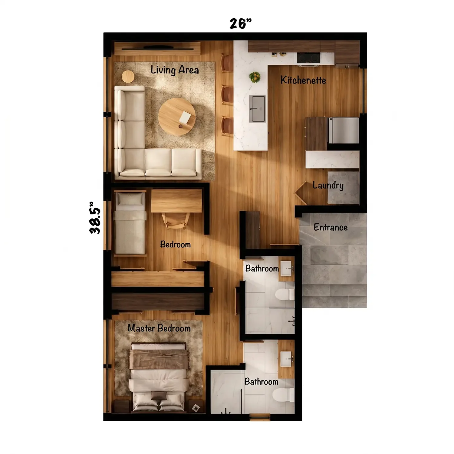 Medium Size Modern Gues House ADU Plan.webp