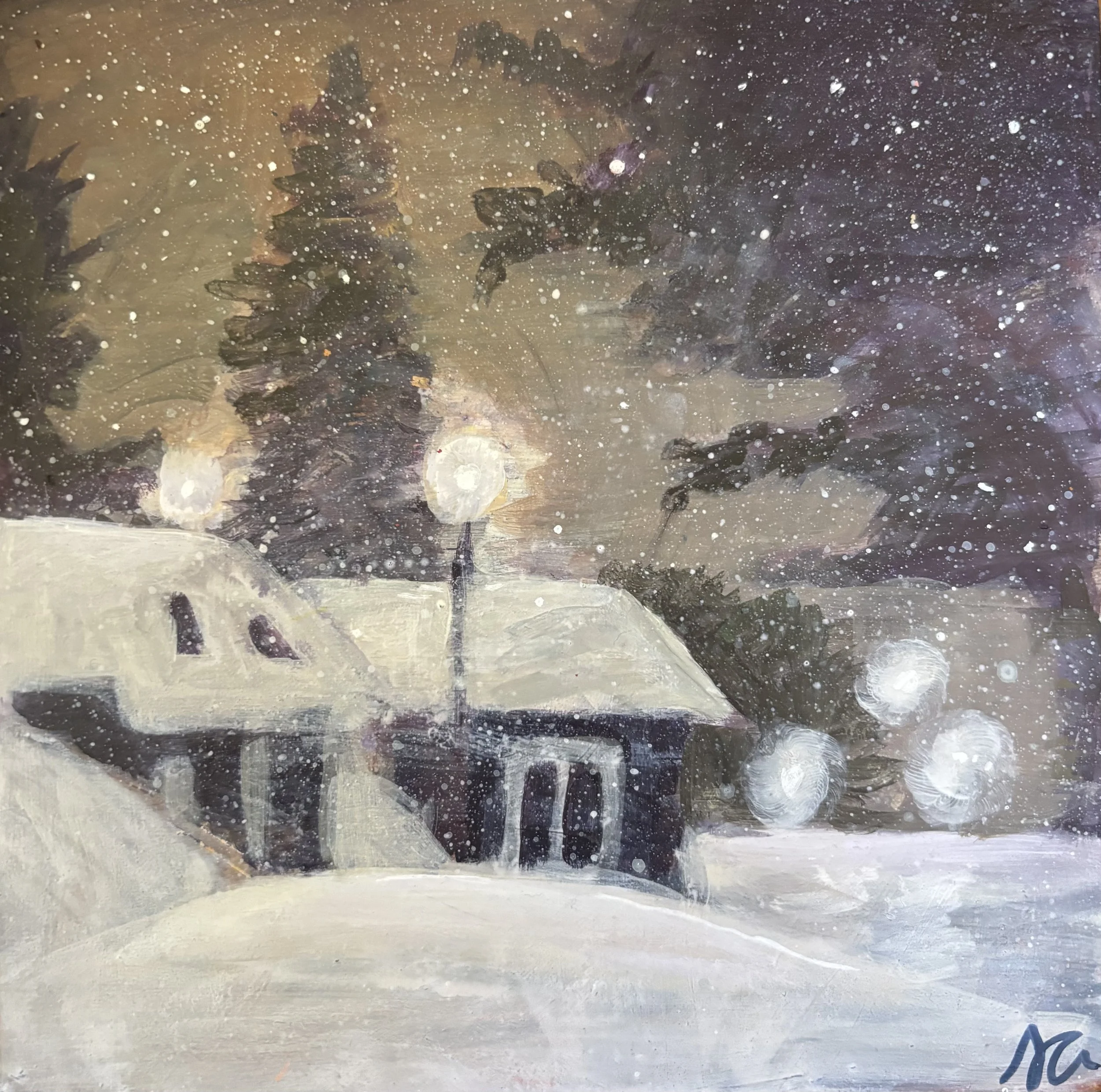 Snowy Night 6x6