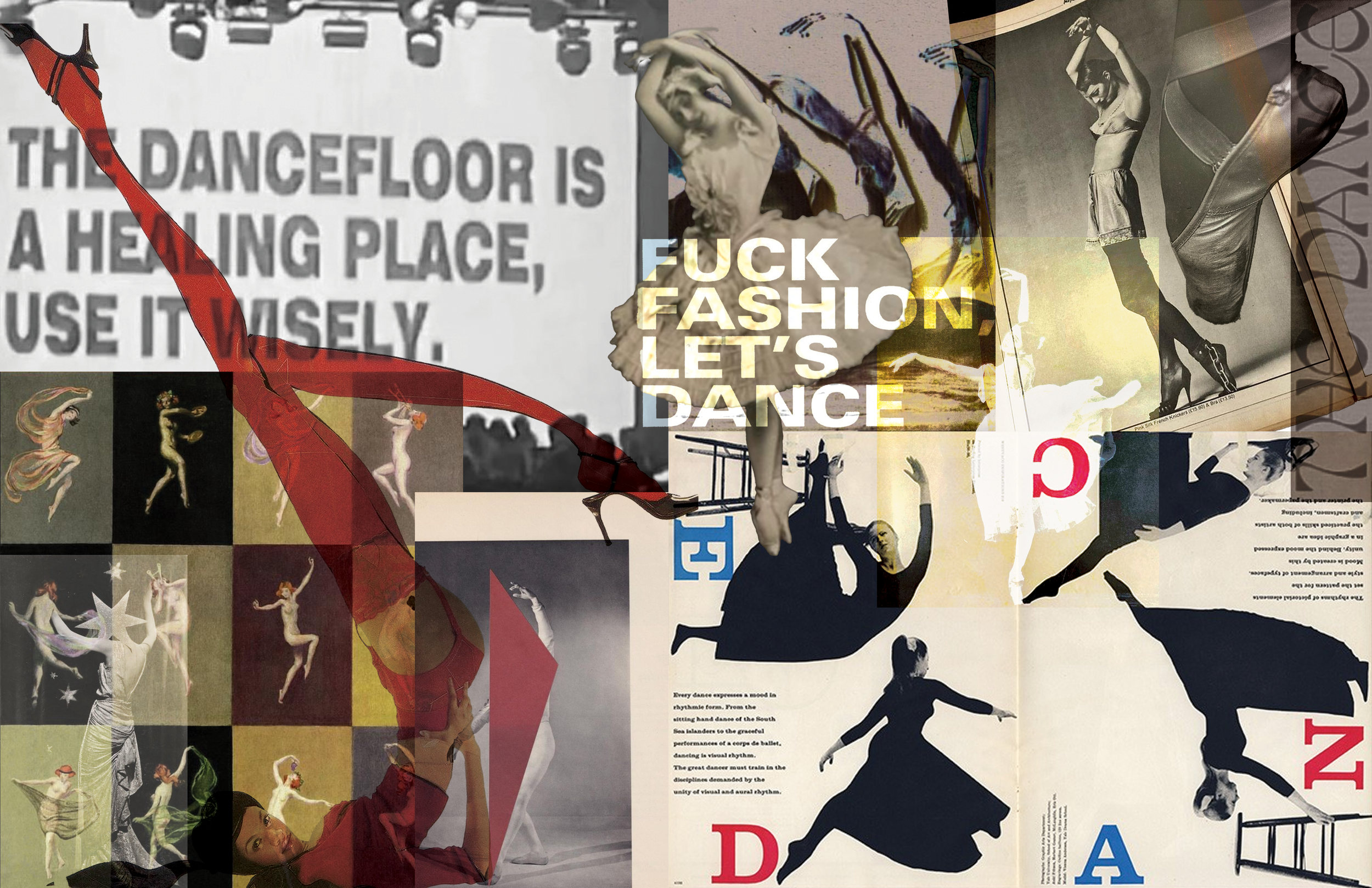 Collage using manipulated magazine clippings 