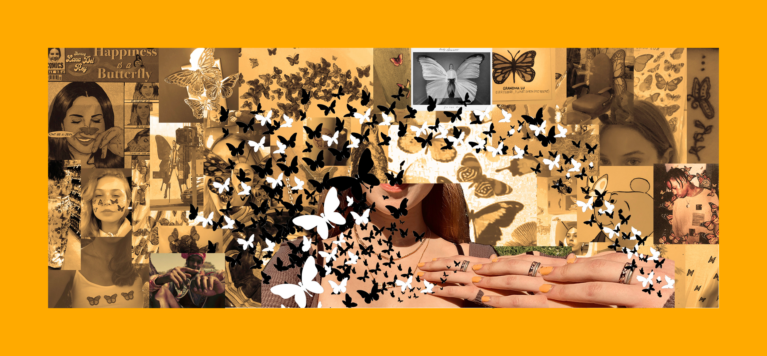 Self -portrait collage using a combination of  photographs of mine and digital graphics