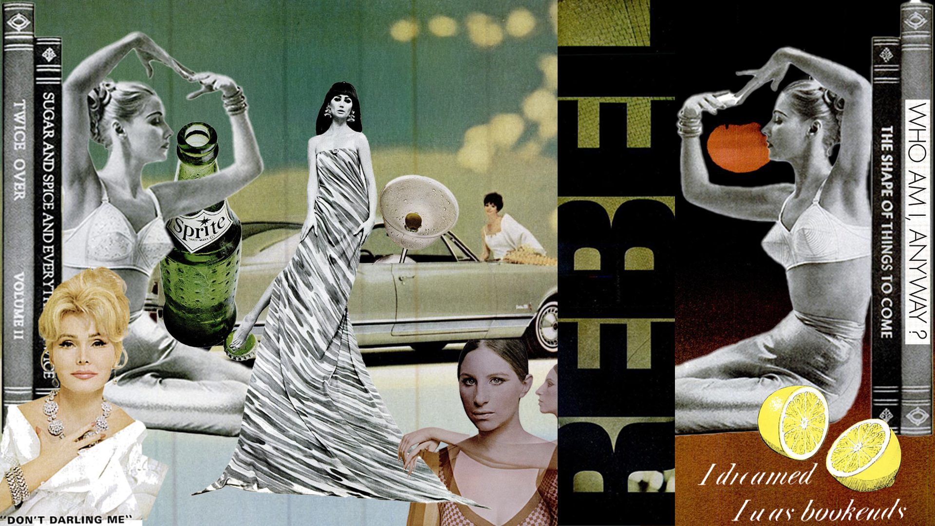 Collage using manipulated images from LIFE magazine 1945-1972 issues