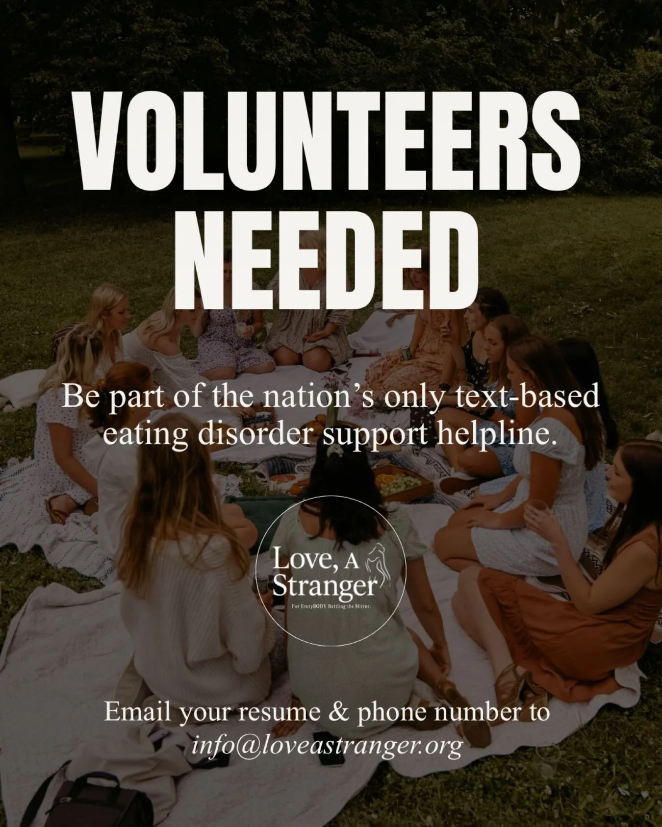 Our volunteers are quickly becoming a force to be reckoned with &mdash; a group of the most heart-led people we&rsquo;ve ever known. 💌
 Every day, they show up for strangers who feel alone, overwhelmed, or unheard&hellip; and remind them that hope i