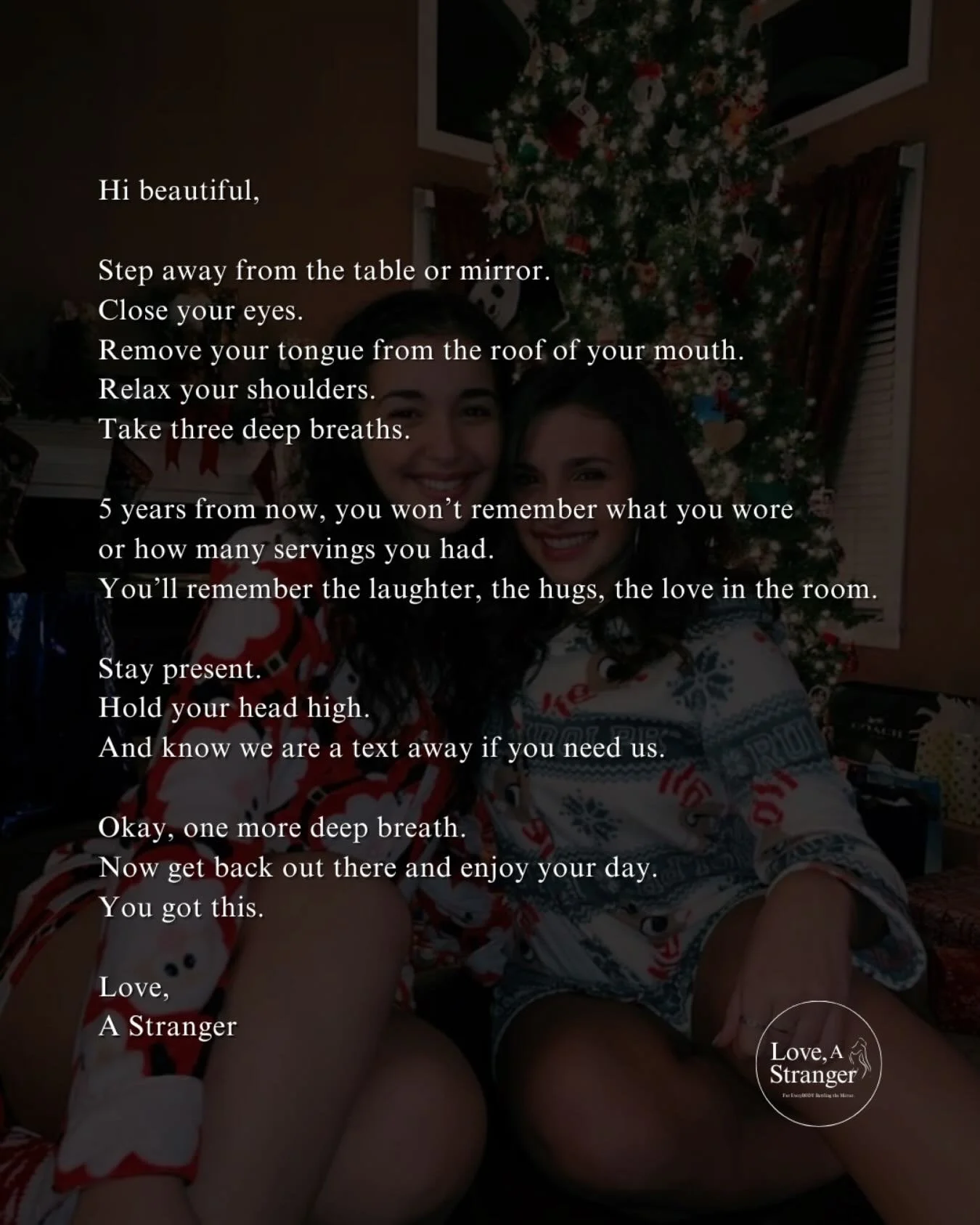 A Letter From Us to You. 💌 

If you need a pause, a voice, or a safe place to land&hellip; we&rsquo;re here.

(601) 348-5683
4&ndash;10pm EST