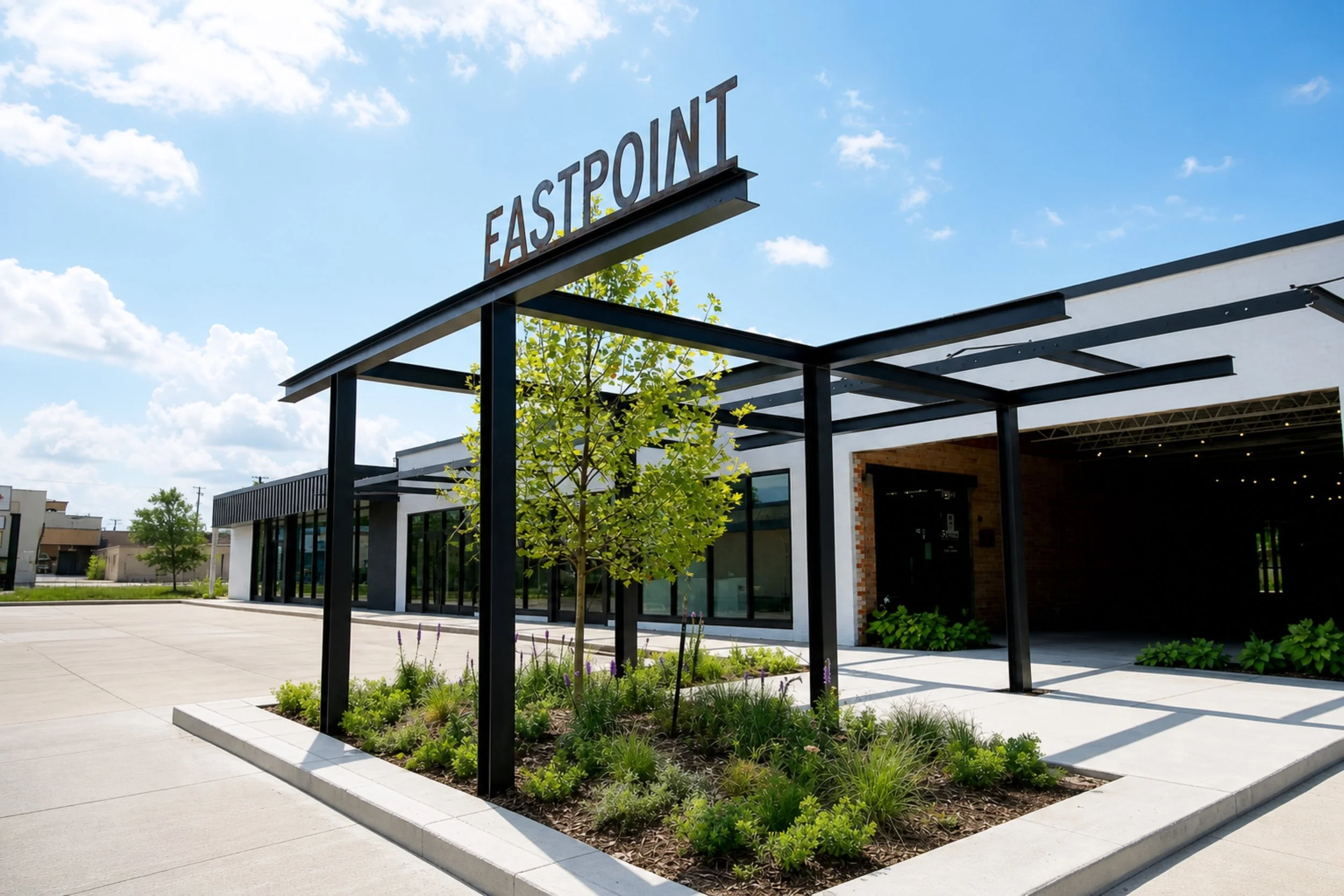 EastPoint entry canopy and signage in Oklahoma City