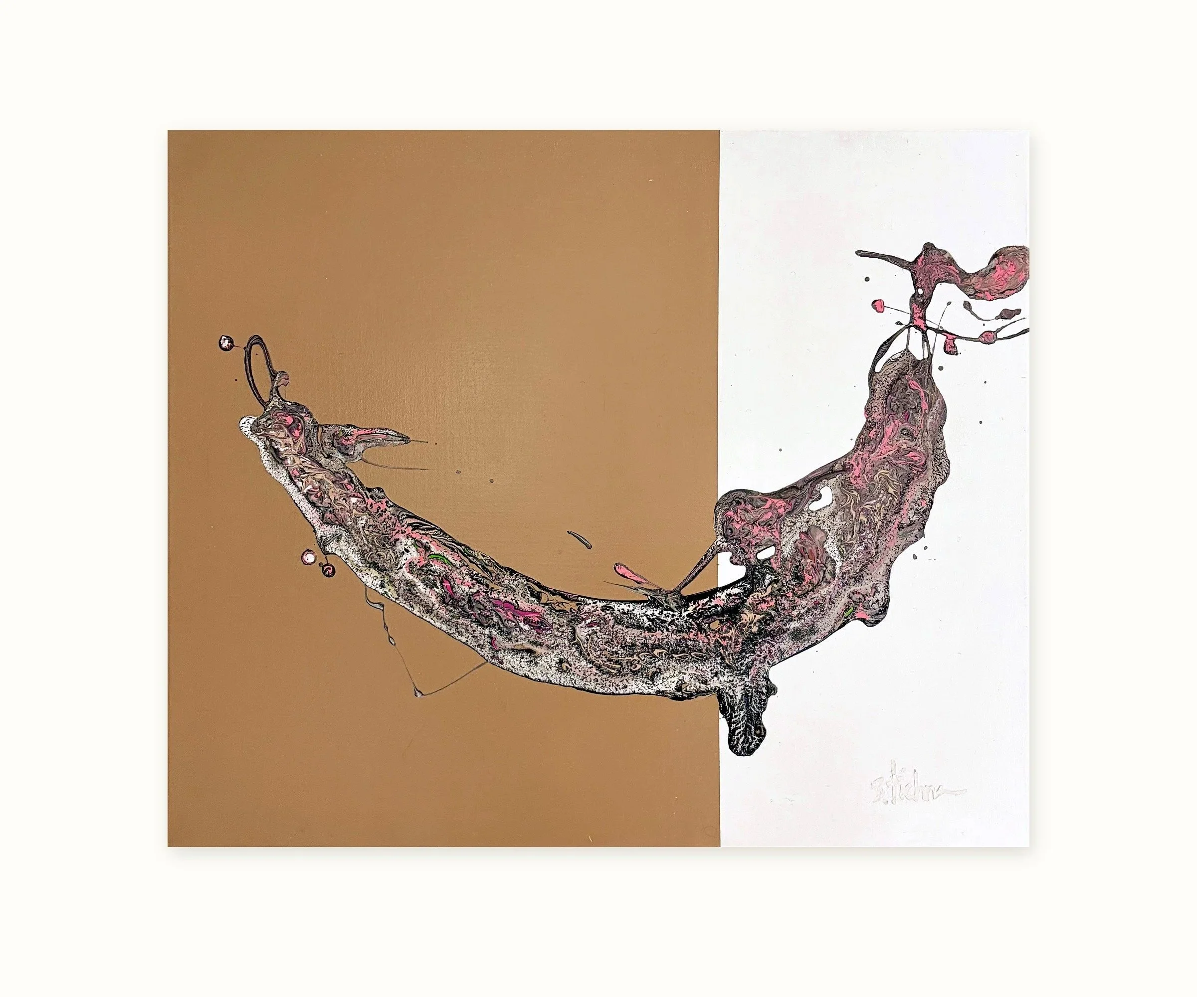 "Celestial Balance" Mixed media on canvas, 20 × 24 × 0.5 in