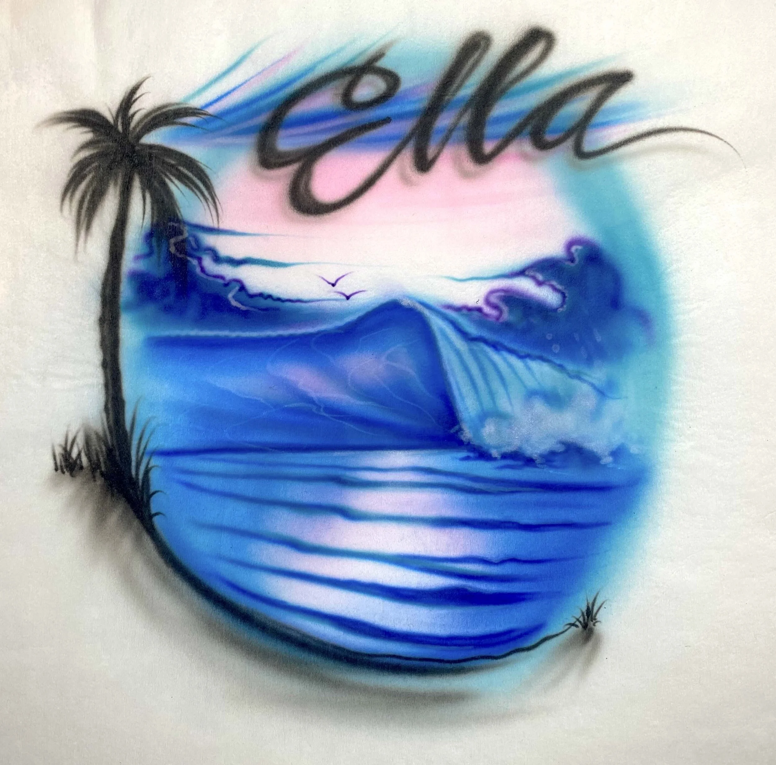 Ella - Beach Scene - Airbrush Name Design .jpg