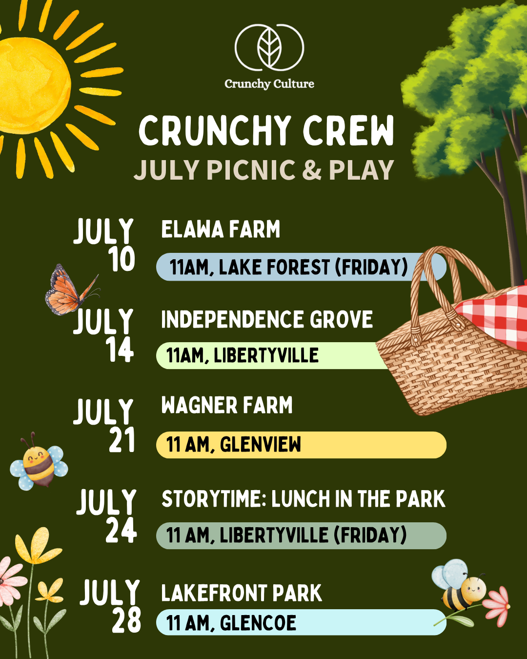 Crunchy Crew July Meetups
