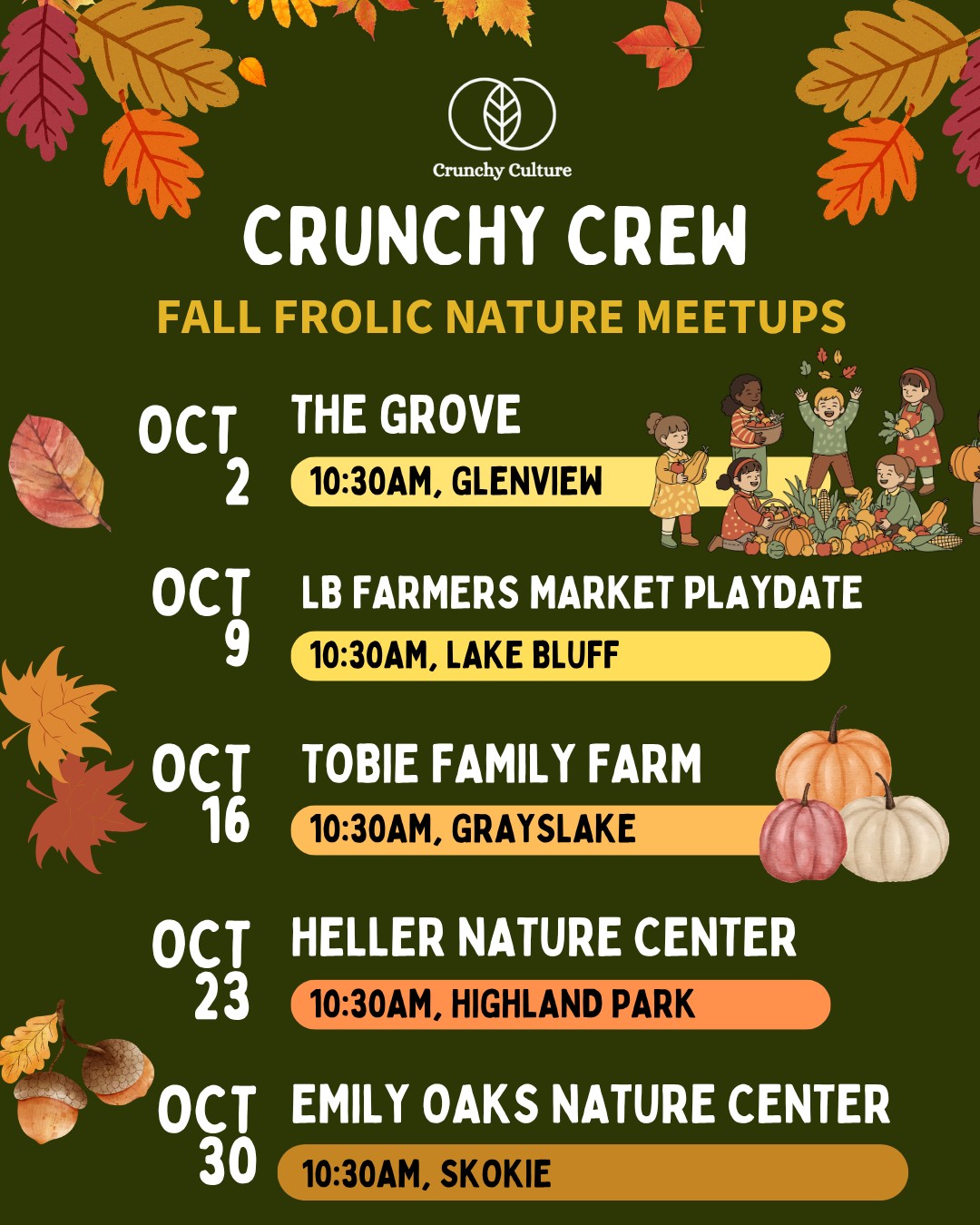 Crunchy Crew October Meetups