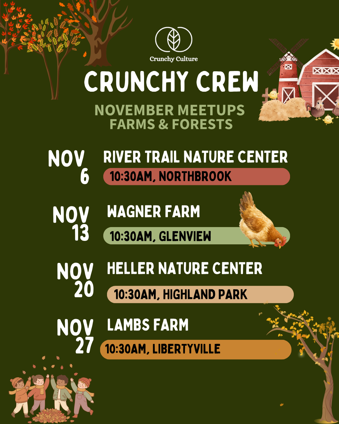 Crunchy Crew November Meetups