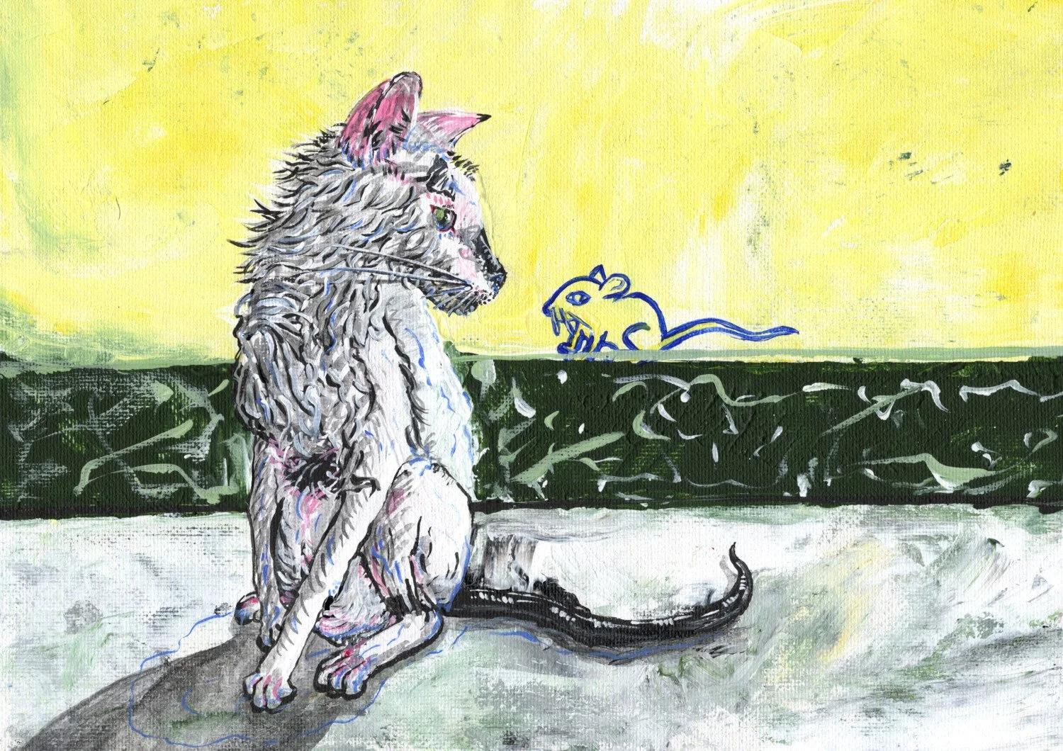 Wet Cat (with Mouse)