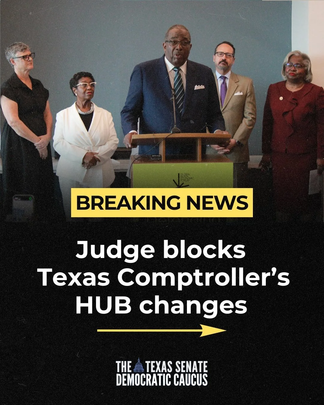 Yesterday, the court blocked the Comptroller&rsquo;s illegal attempt to dismantle the HUB program, which was created by the #txlege &amp; has given thousands of small businesses an opportunity to bid on state contracts.

If your business was impacted