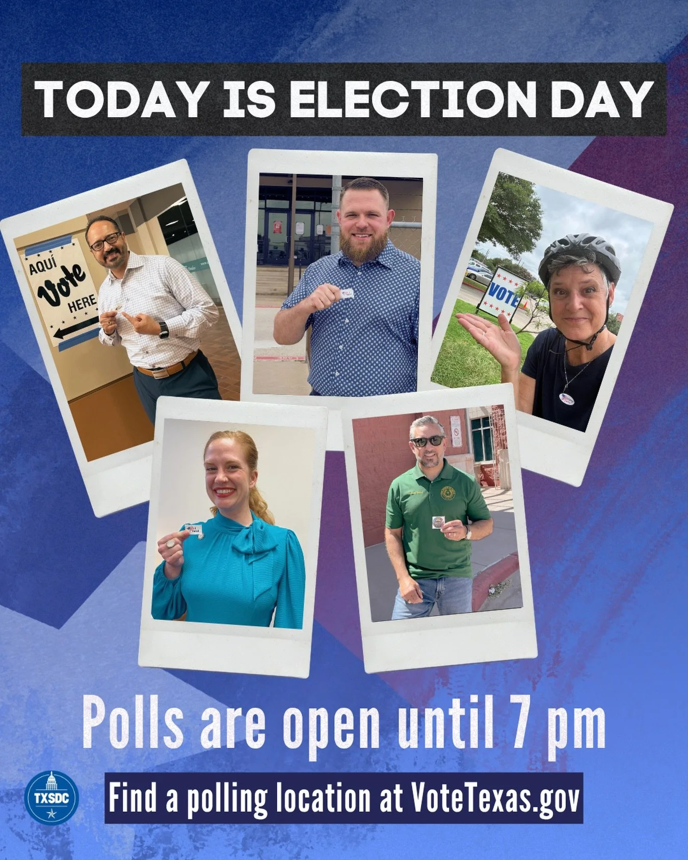 Today is the last day to vote in the primary runoff election! See who&rsquo;s on the ballot in your area and find polling locations at VoteTexas.gov. And remember, if you&rsquo;re in line, you can stay in line even if it&rsquo;s after 7 PM to vote. #