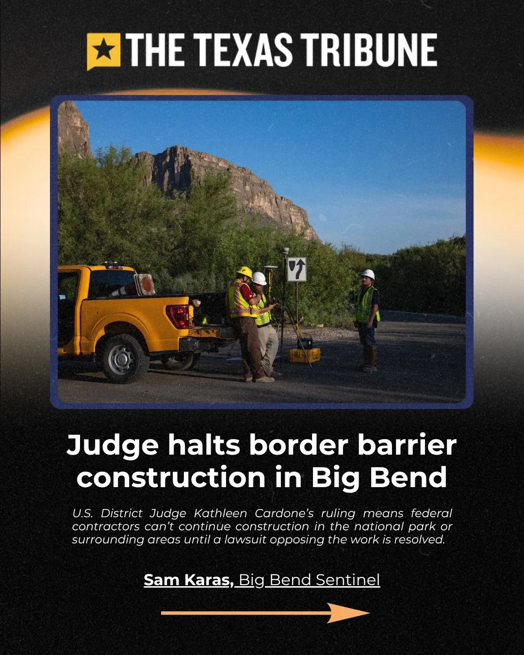 All construction in Big Bend has been put on hold! Texans united to stop this needless destruction of one of our most treasured assets and to protect the economic livelihood of border residents and communities. Texas Senate Democrats will continue to