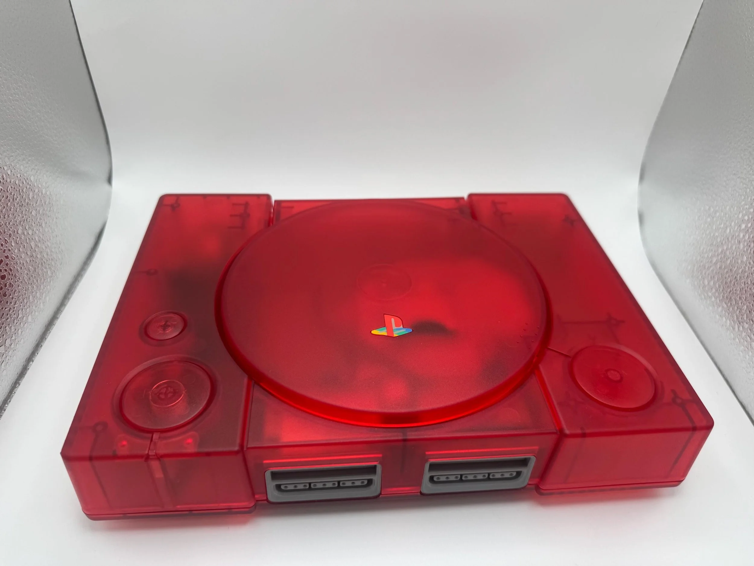 Sony Playstation 1 Clear RED w/ X-Station & RetroGEM HDMI (Shiny Edition)