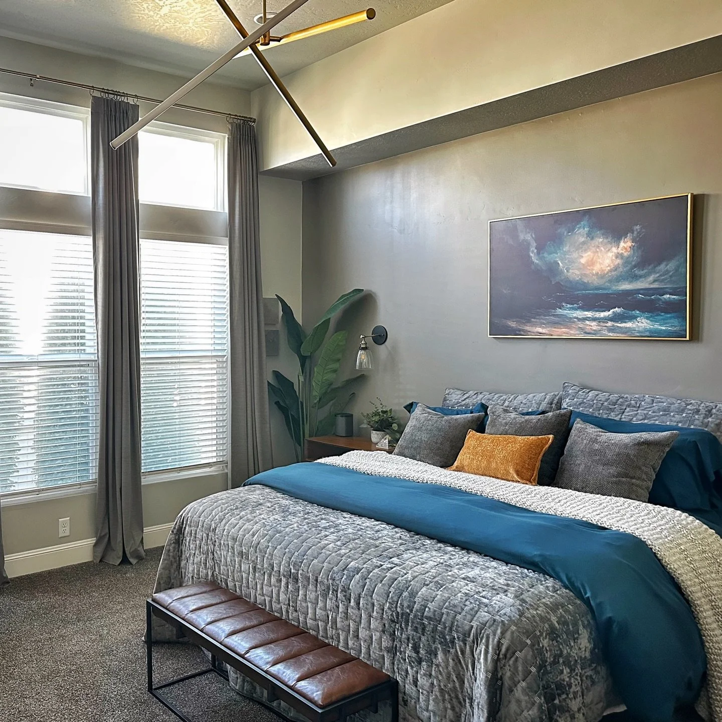 After sharing the video of our bedroom update, I wanted to slow things down and share the before and afters.

This room started out feeling a little flat and unfinished. I wanted it to feel cozier, warmer, and more layered, with a bit of that oceanic