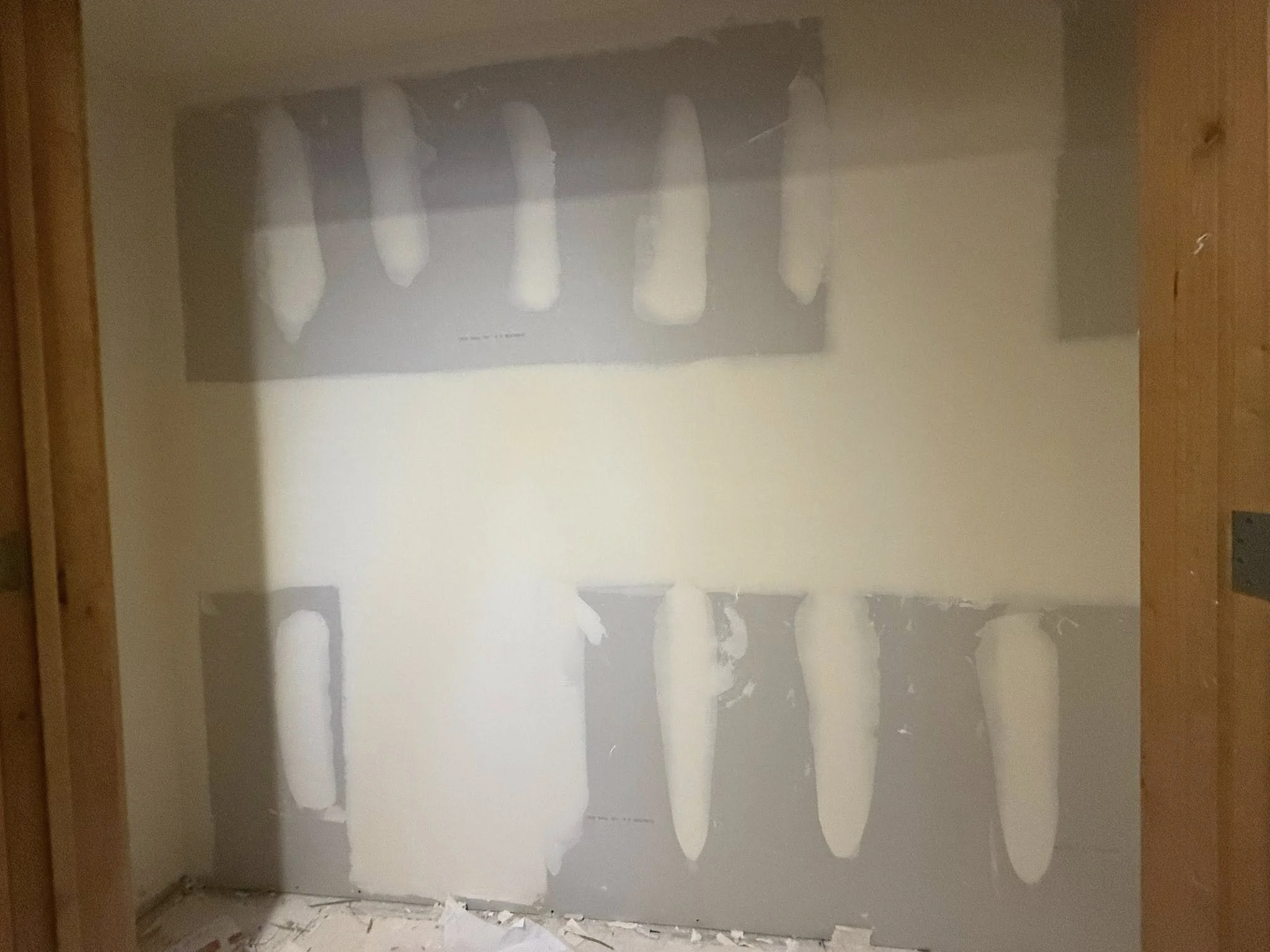 Mid Progress Drywall Installation