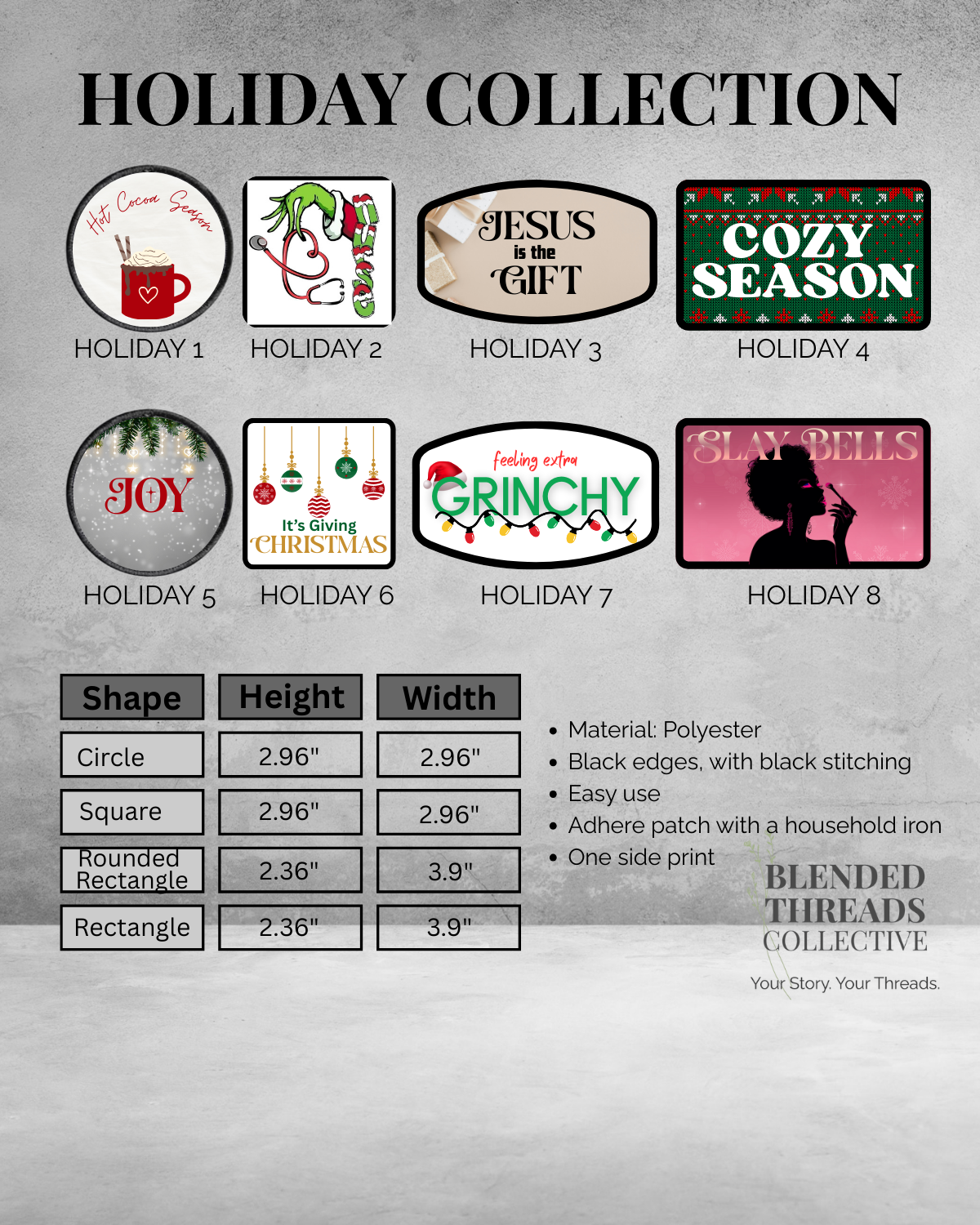 Holiday Shop Iron-On Patches