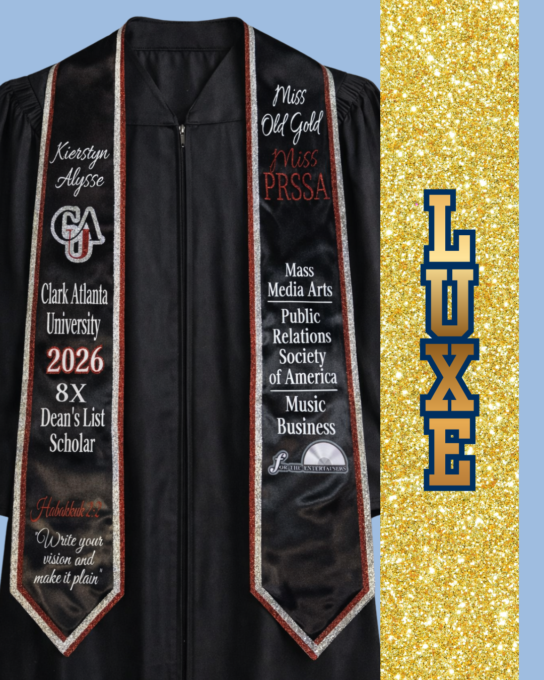 Custom Graduation Stole – Fully Personalized — BLENDED THREADS COLLECTIVE