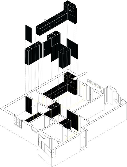 Intervenção conceito arquitectura reabilitação apartamento Sesimbra Portugal