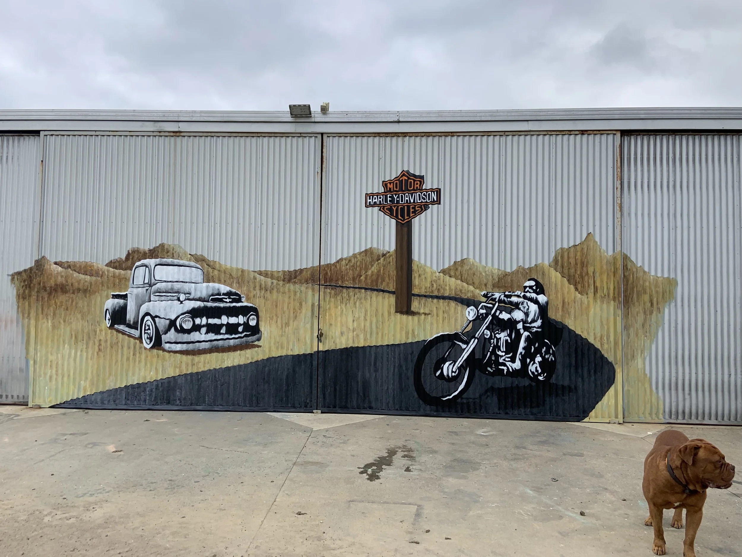Mural on iron shed
