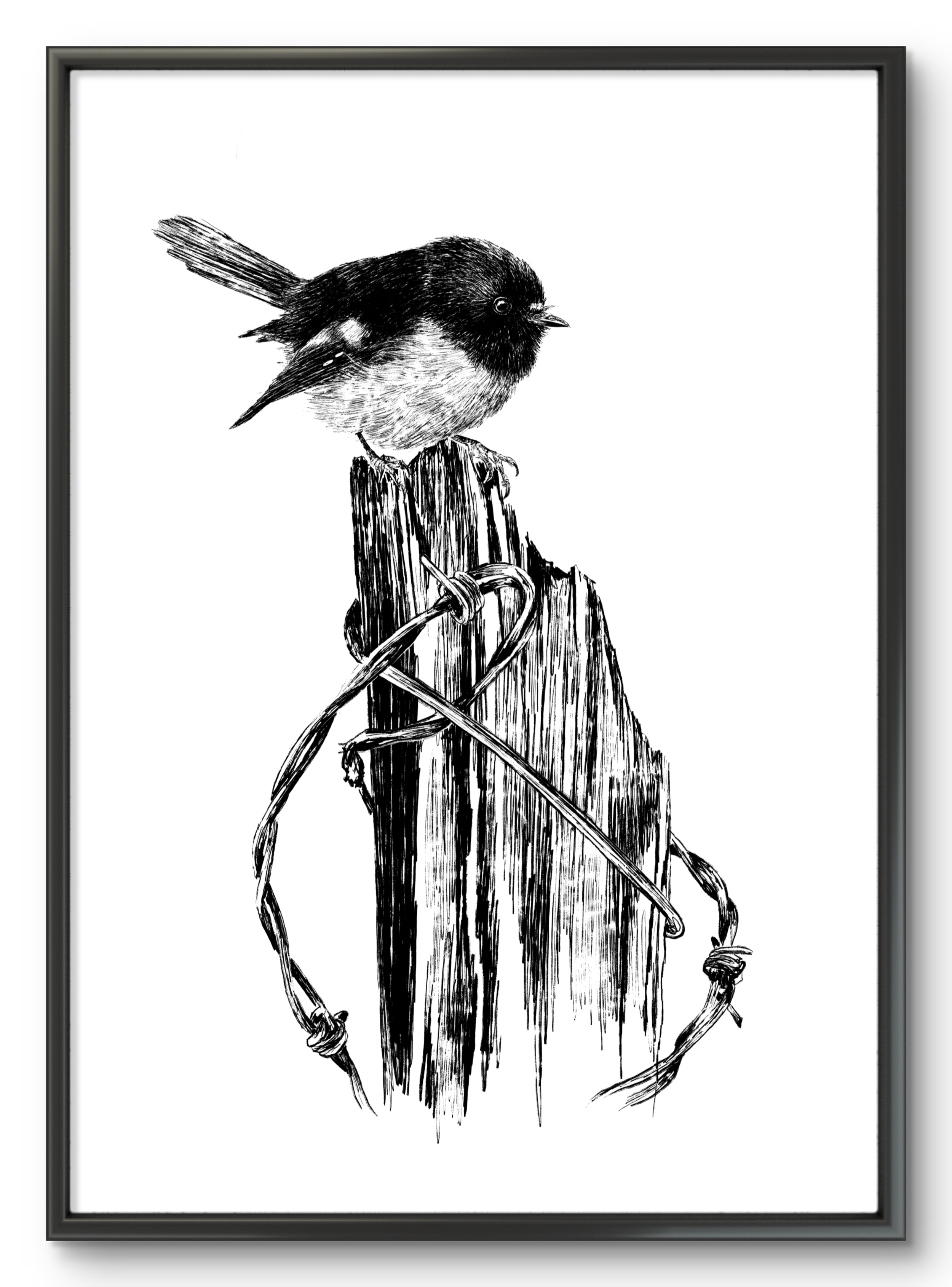 Rustic Tomtit Illustration Art Print