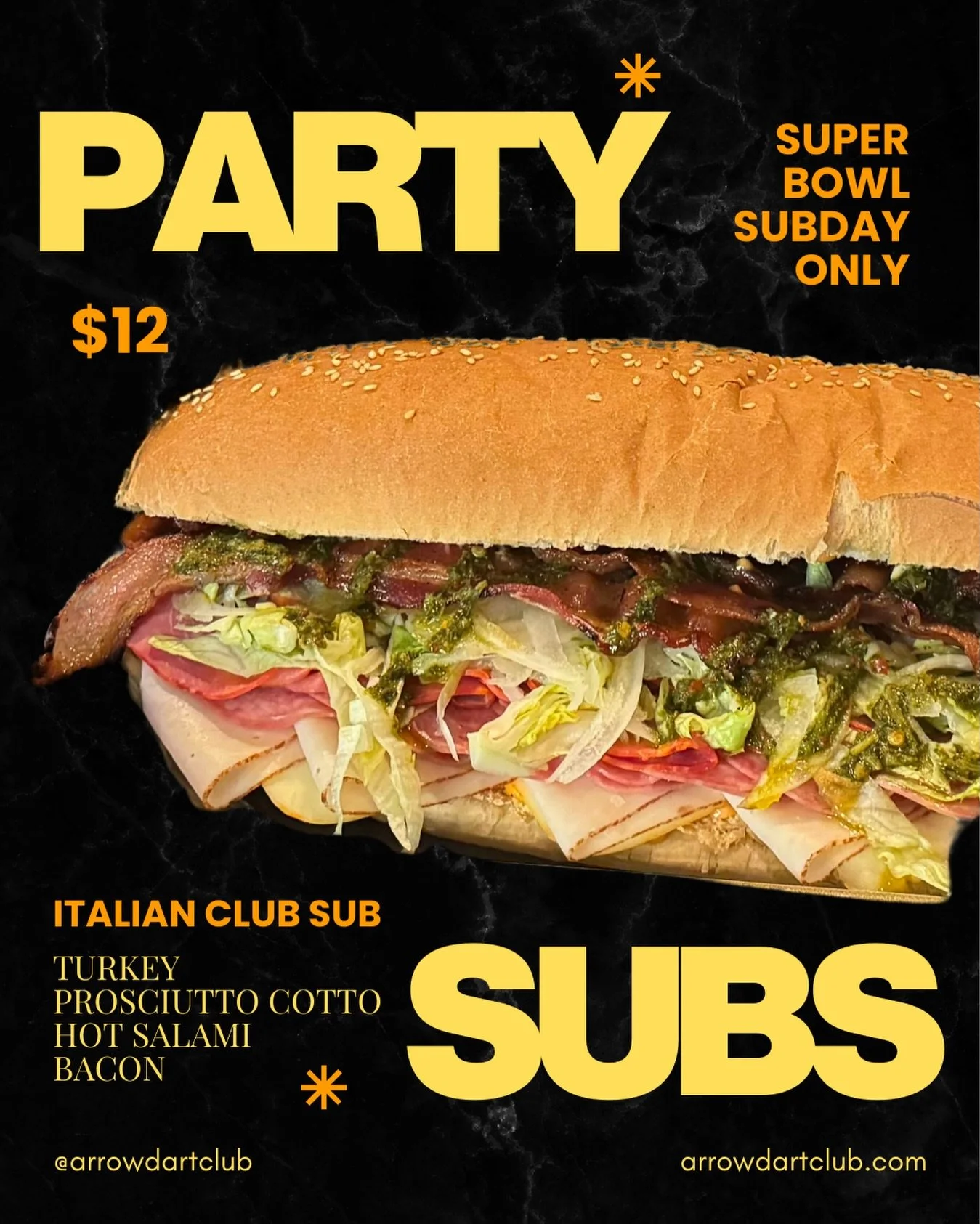 We all know this game is about the food 🍗 $12 Subs, wings, prosecco bottles &amp; arrow lager buckets 

#superbowl #kansascity #eatkc #kclocal