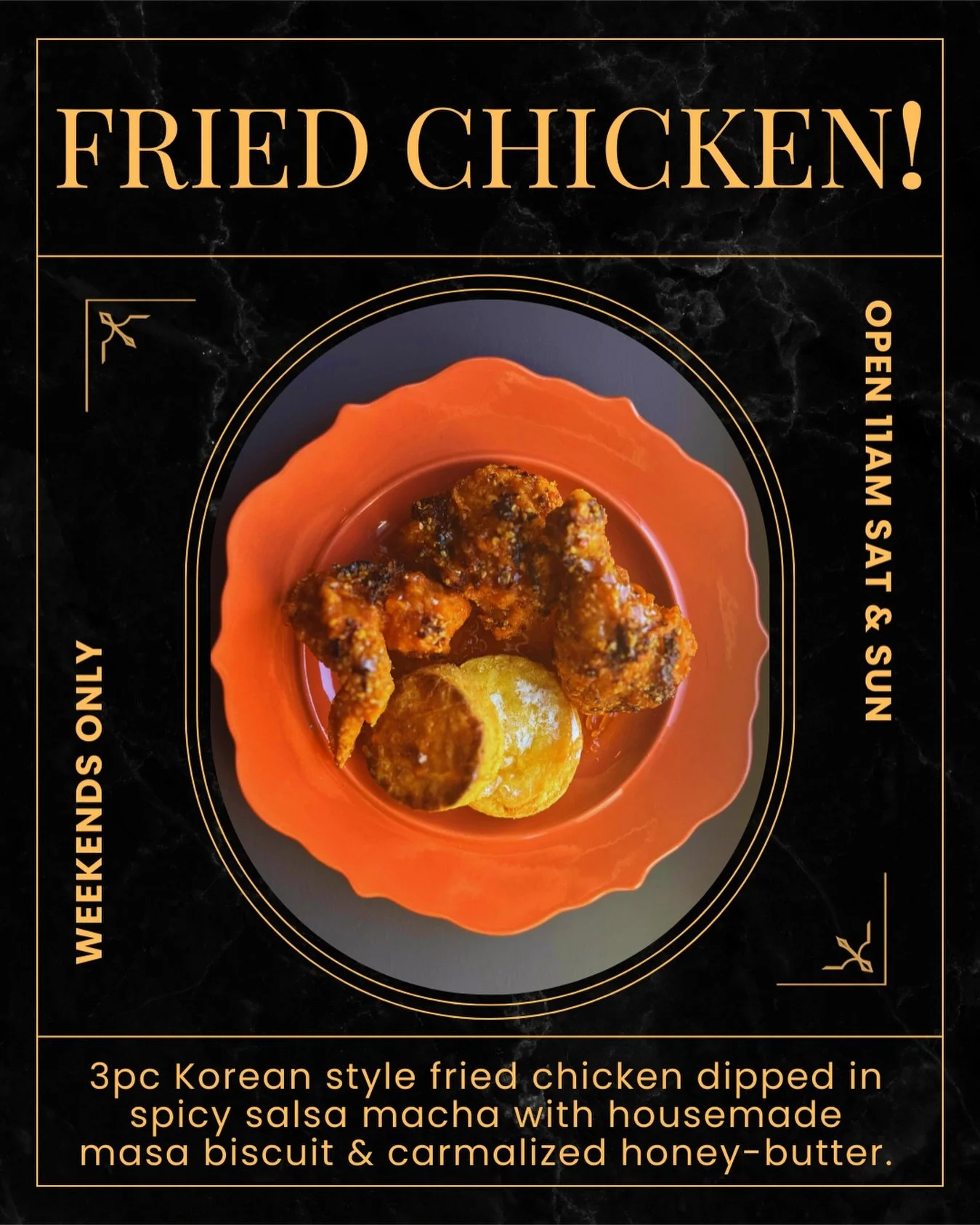 So good, guys 💥 Serving spicy matcha dipped korean fried chicken + homemade biscuits ~ Only weekends 11-4 

#kansascity #kcfoodie #eatlocalkc