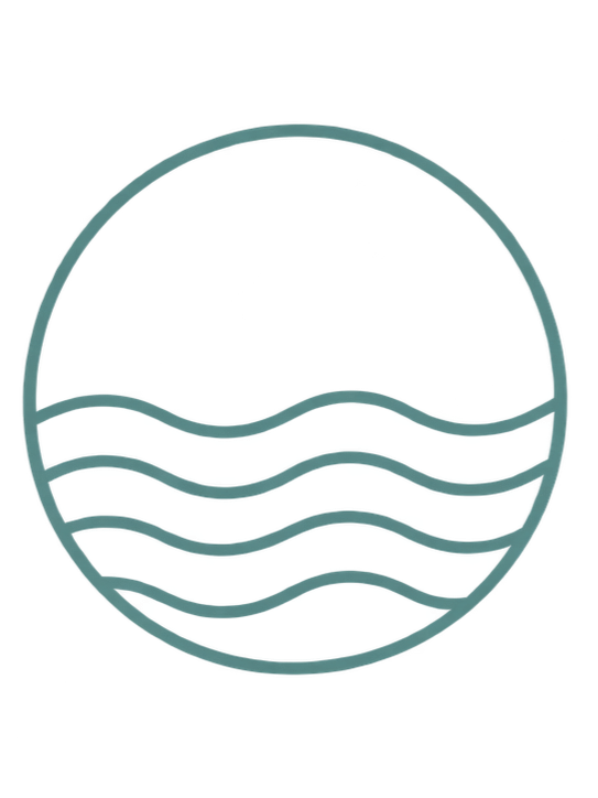 Geometric drawing of an outline square with sections divided by vertical, horizontal, and half circle lines.