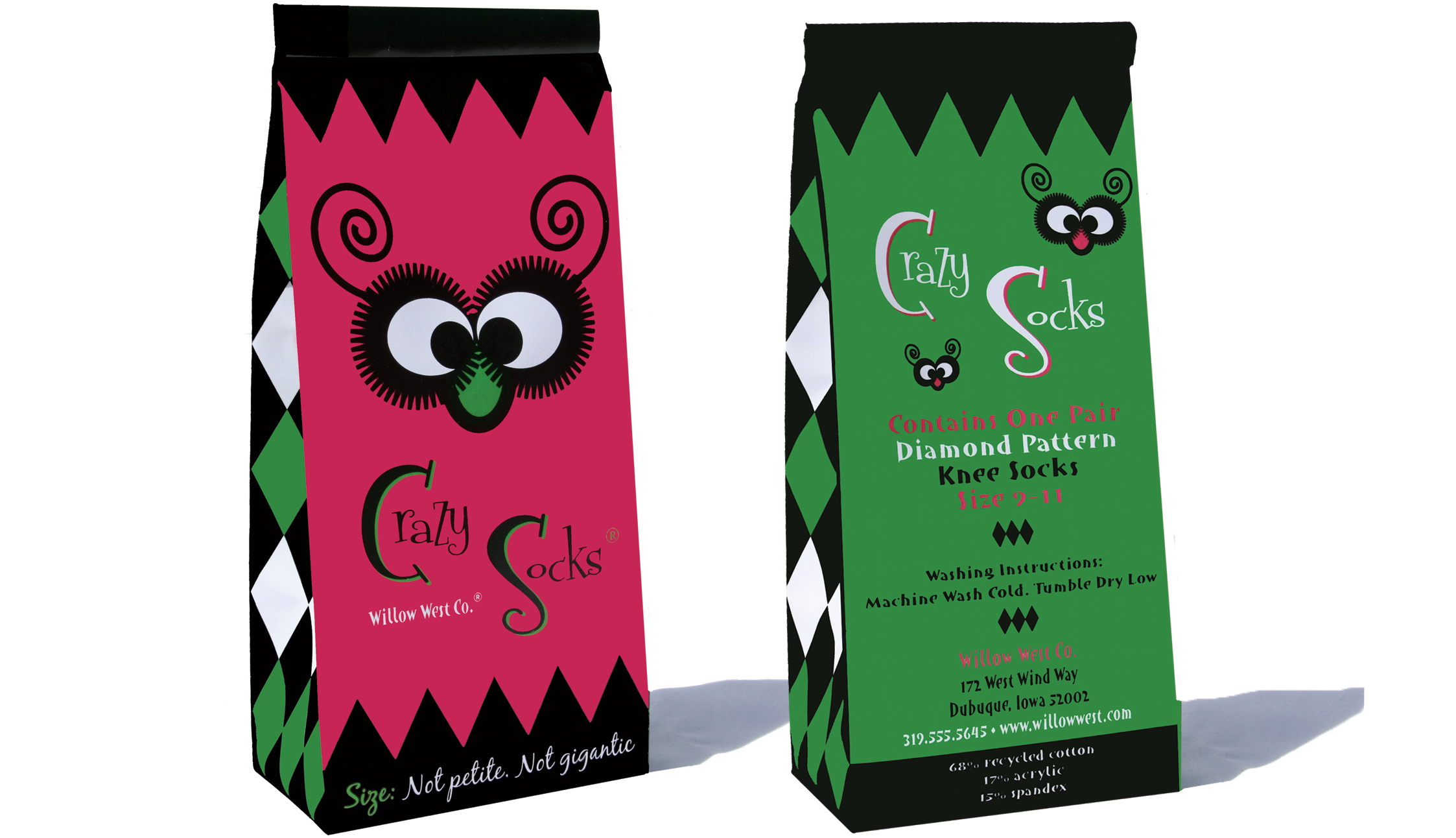 <h6>Package design for Crazy Socks</h6>