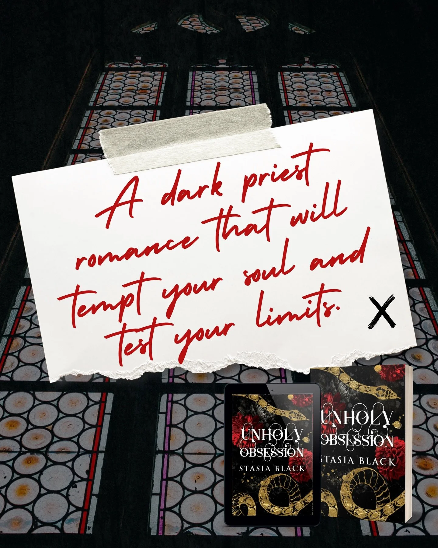 A dark priest romance that will tempt your soul and test your limits! 🤭💋

Unholy Obsession is a dark priest romance, read it today.

#priestromance #fobiddenromance 
#darkromance stasia black, carnal games series, dark romance books, kindle unlimit