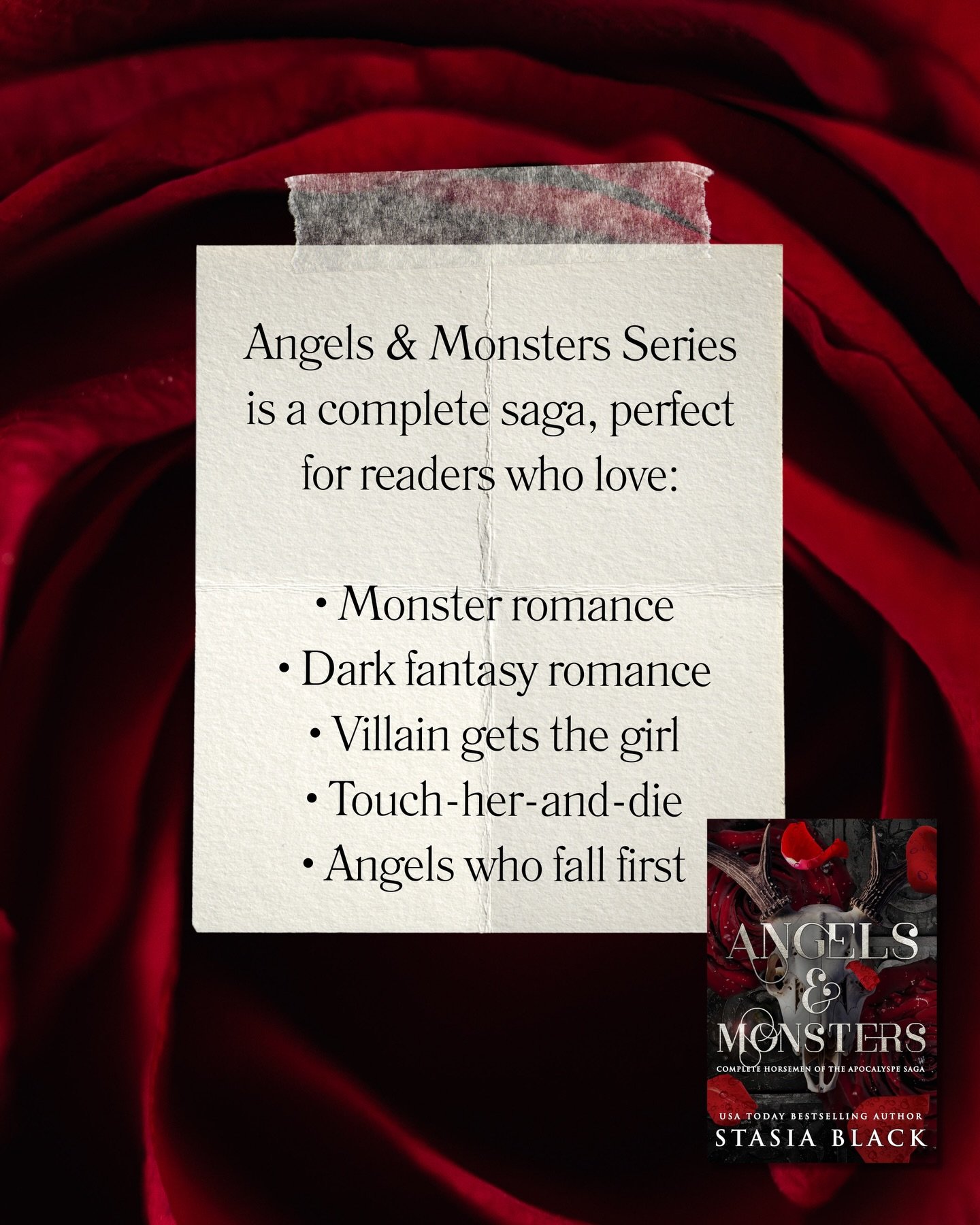 Four immortal brothers once ruled the world as the Four Horsemen of the Apocalypse.

Now&mdash;scattered, imprisoned, long thought dead&mdash;these lonely and monstrous gods rouse from the shadows to take brides and return to the world they had forsa