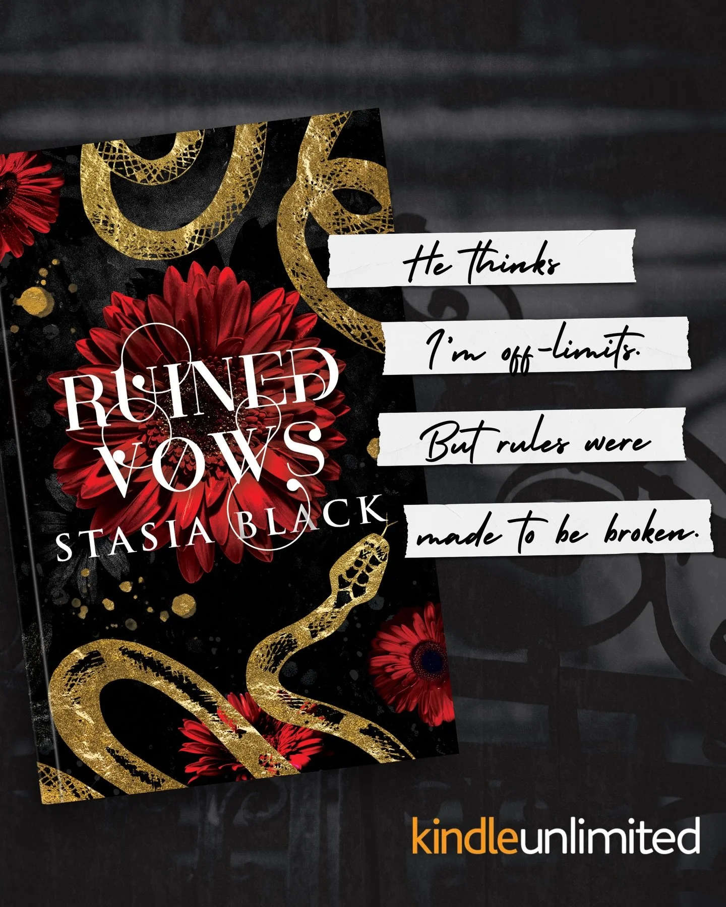 He thinks I&rsquo;m off-limits. But rules were made to be broken.

Read Ruined Vows today on KU, e-book, audiobook, paperback! An age gap, dark romance between a bodyguard x an heiress who is engaged to the wrong person&hellip;👀

#darkromance #agega