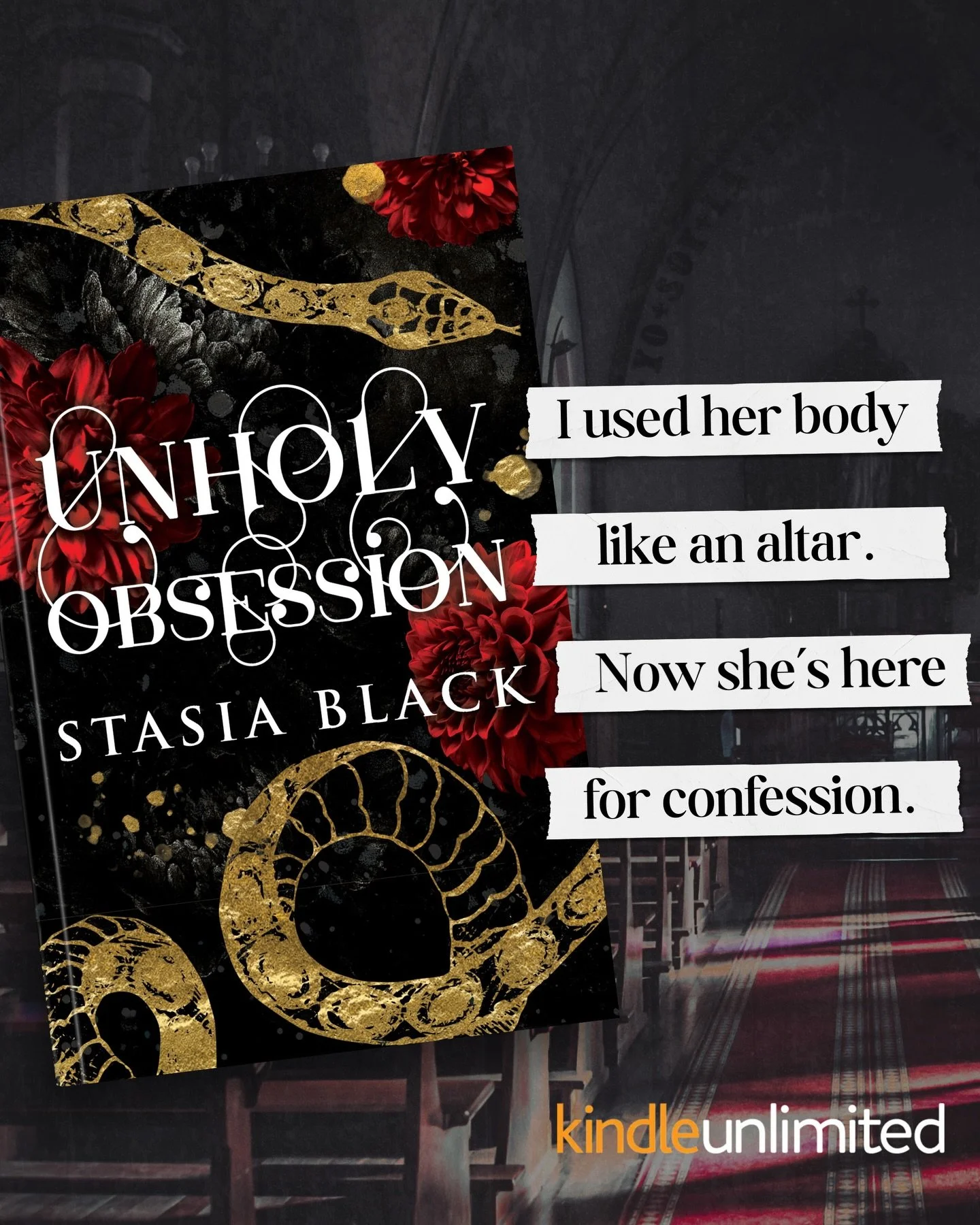 I used her body like an altar. Now she&rsquo;s here for confession. 👀

Unholy Obsession is a dark, priest romance out now on KU, e-book, audiobook, paperback.

#priestromance #fobiddenromance 
#darkromance #tabooromance #stasiablack