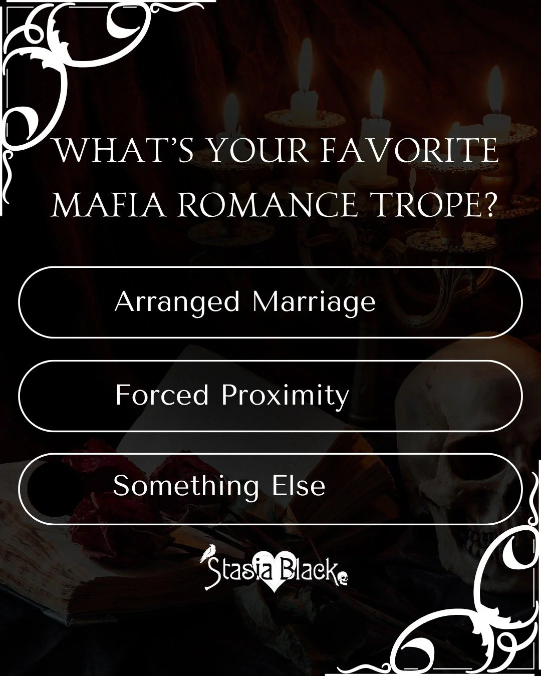 Tell me your go-to trope 👇 I&rsquo;m taking notes 😏 

#ReaderLife #BookishChat #StasiaBlackReads #QOTD