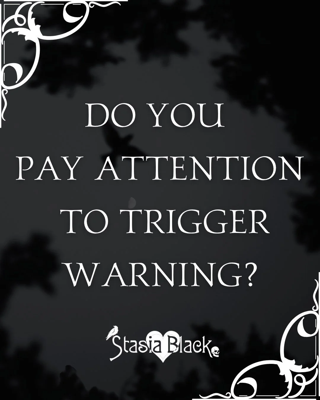 Be honest&hellip; do you actually check trigger warnings before you dive in, or do you go in blind and hope for the best? 👀

#DarkRomanceVibes #StasiaBlackBooks #mafiaromance #darkromancelover #bookishquestion #bookqotd