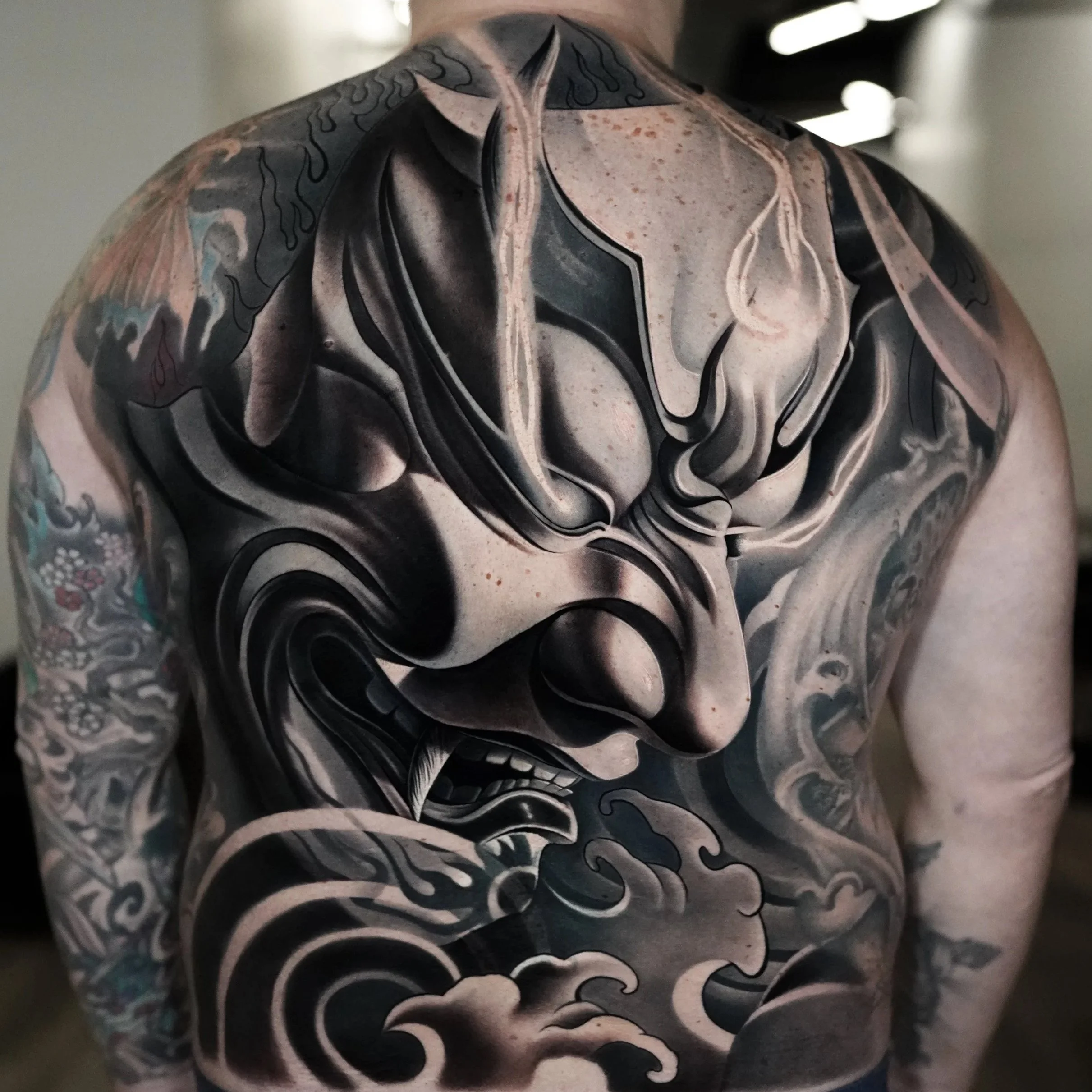 Back Tattoo Piece of a Hannya Mask - Japanese theme tattoo
