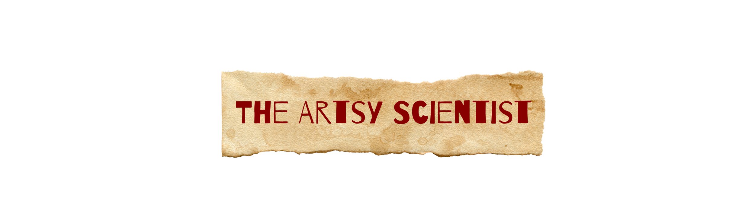 The logo features a torn piece of beige paper with the words 'THE ART SY SCIENTIST' printed on it in red and brown fonts.